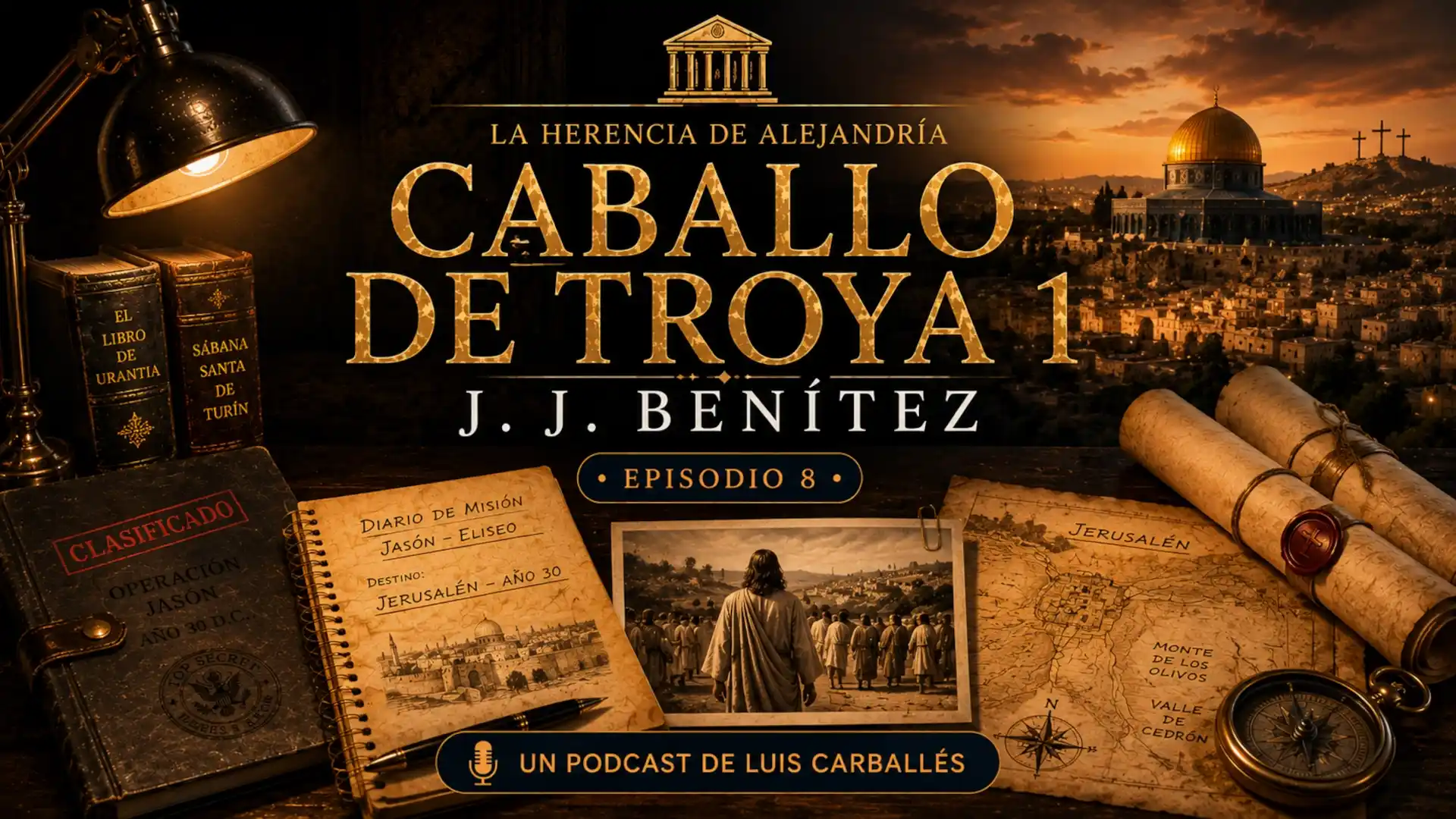 Imagen del episodio Caballo de Troya 1, de J. J. Benítez, en el podcast literario La Herencia de Alejandría