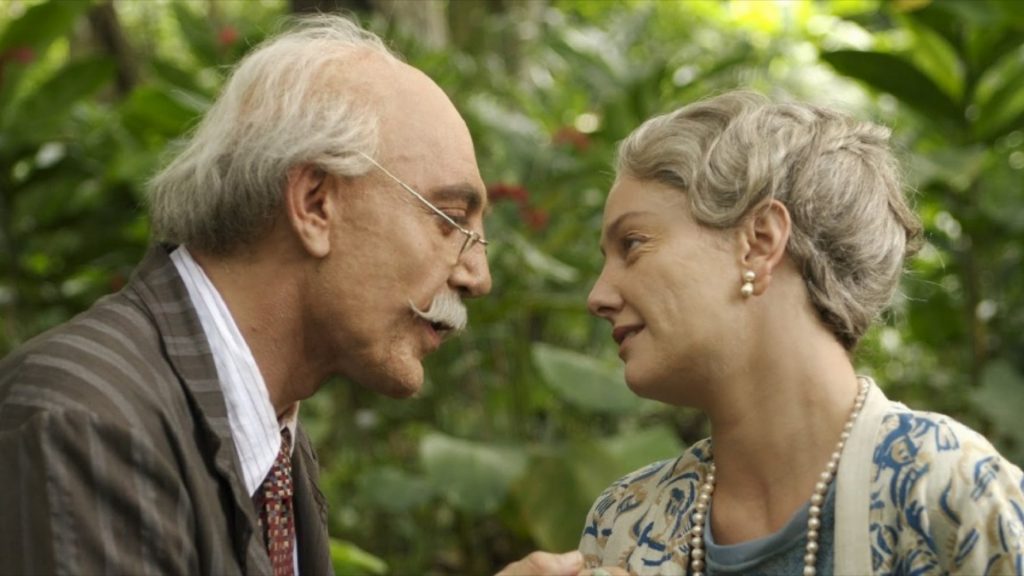 Javier Bardem como Florentino Ariza y Giovanna Mezzogiorno en el papel de Fermina Daza en la película “El amor en los tiempos del cólera”.